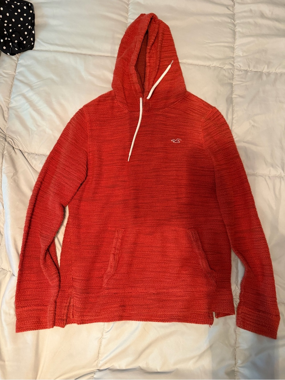 Hollister Red Knit Hooded Pullover Sweater - Picture 1 of 4